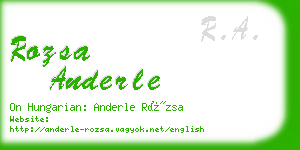rozsa anderle business card